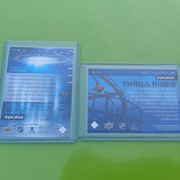 Kirill Kaprizov Minnesota Wild 2 Hockey Card Lot of Synergy 2030 & Thrill Rides - Picture 2 of 6